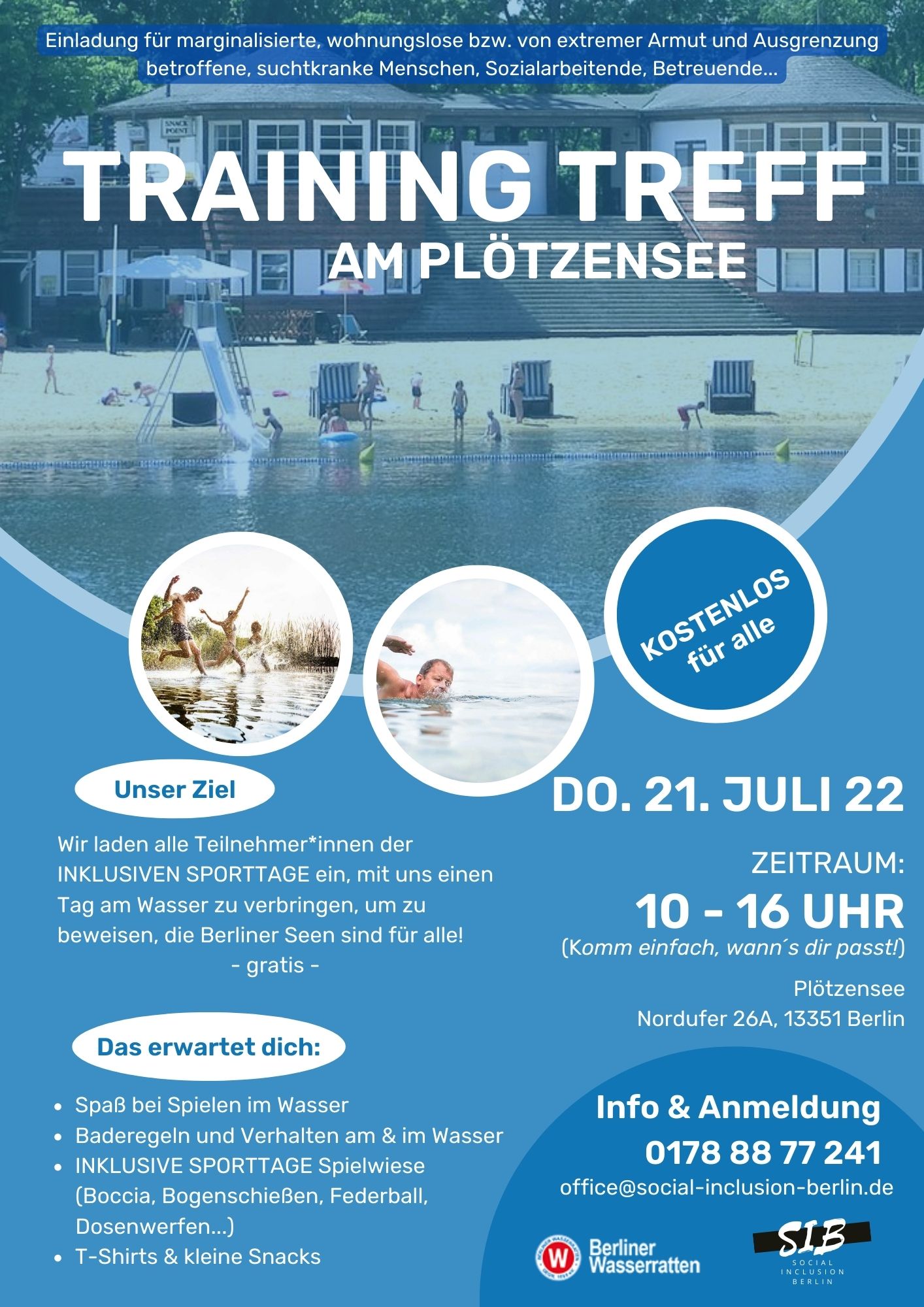 social inclusion berlin Plötzensee A4 Flyer
