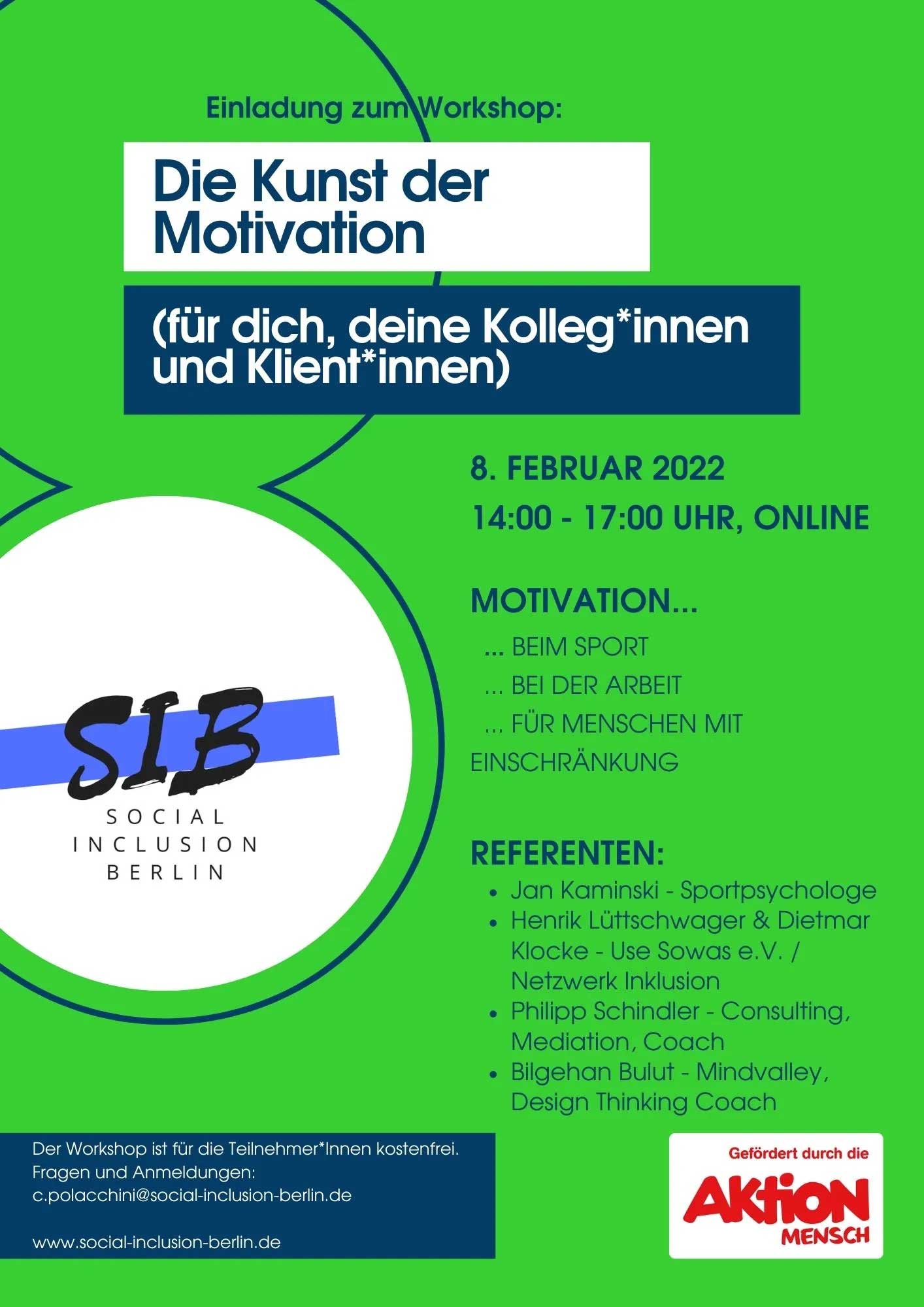 social inclusion berlin Workshop 20220208 Die Kunst der Motivation