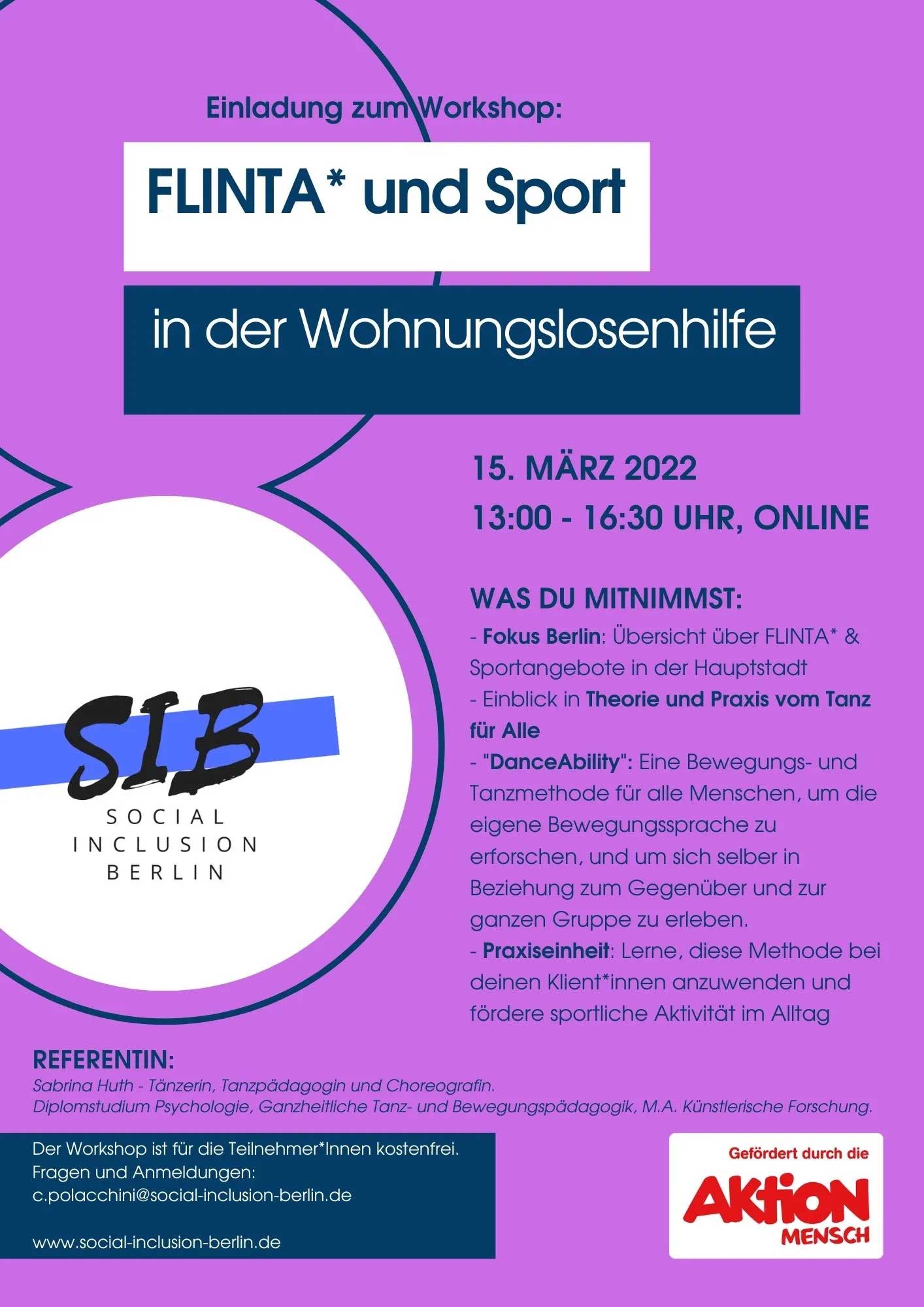 social inclusion berlin Workshop 20220315 Flinta Sport n der Wohnungslosenhilfe