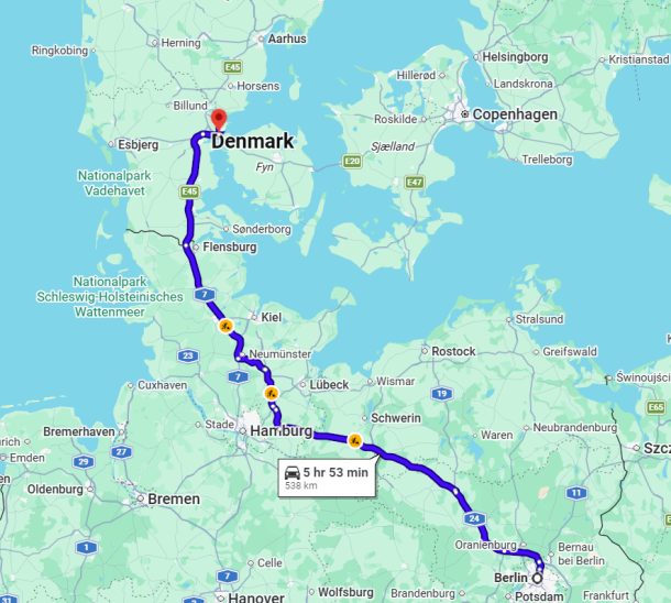 google maps sib sommerreise 2026 nach fredericia dänemark