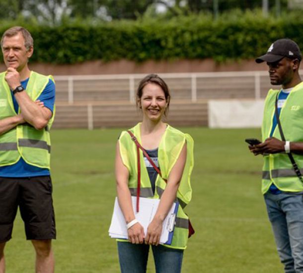 Drei Helfer:innen von Social Inclusion Berlin