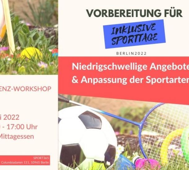 Banner Workshop 20220505 Vorbereitung für Inklusive Sporttage